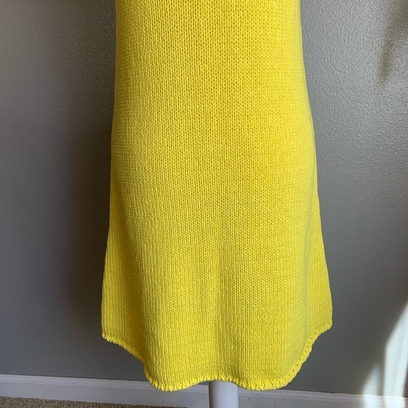 Zara 100% Cotton Yellow Knit Mini Dress Size Medium - Picture 13 of 17